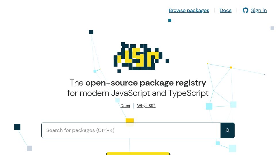 Screenshot of jsr.io: JSR: The JavaScript Registry