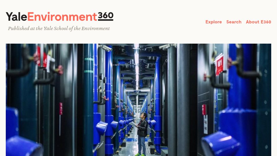 Screenshot of e360.yale.edu: As Use of A.I. Soars, So Does the Energy and Water It Requires