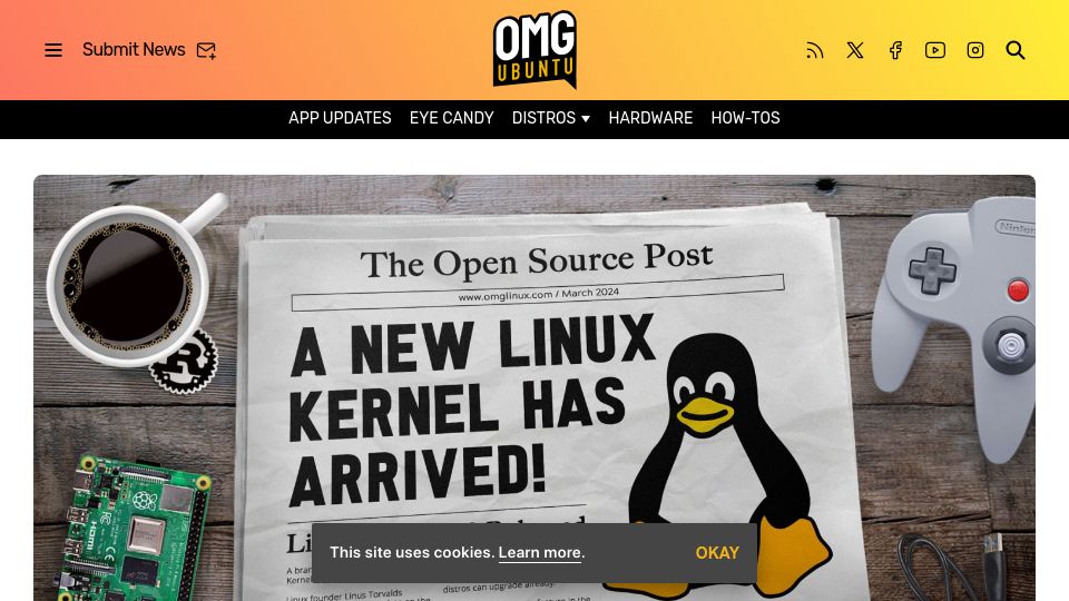 Screenshot of omgubuntu.co.uk: Linux 6.8 Is Announced