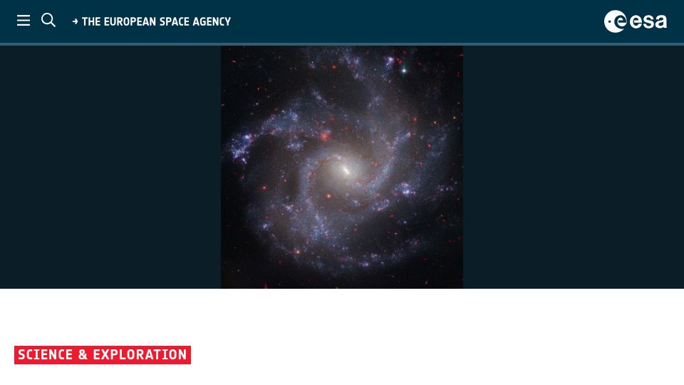 Screenshot of esa.int: Webb and Hubble confirm Universe's expansion rate
