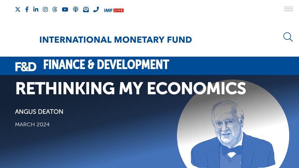 Screenshot of imf.org: Rethinking my economics