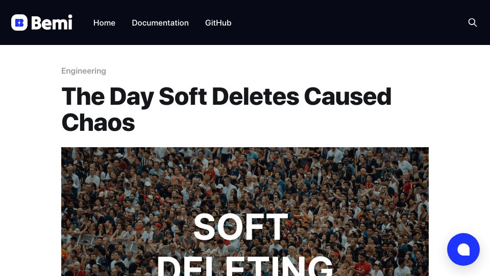 Screenshot of blog.bemi.io: The Day Soft Deletes Caused Chaos
