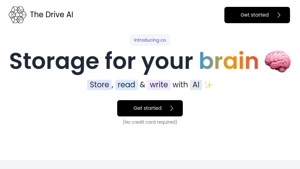 Screenshot of thedrive.ai: Show HN: I made an AI-first collaborative knowledge base
