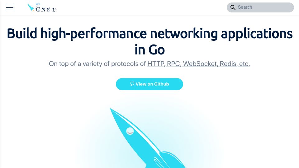 Screenshot of gnet.host: Gnet is the fastest networking framework in Go