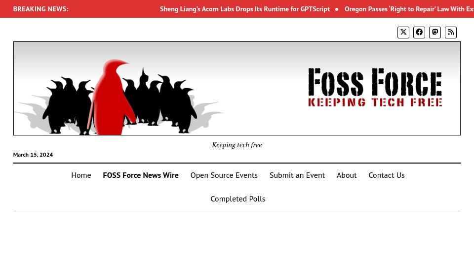 Screenshot of fossforce.com: Sheng Liang's Acorn Labs Drops Its Runtime for GPTScript