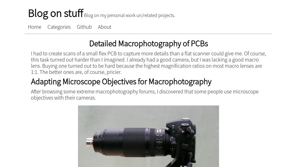 Screenshot of niemczuk.tech: DIY Macro PCB Photography