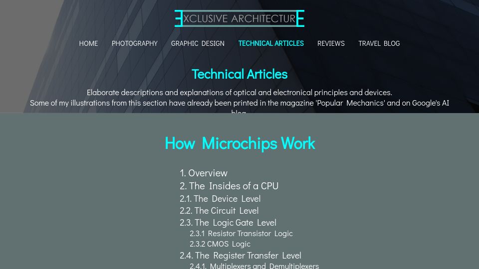 Screenshot of exclusivearchitecture.com: How Microchips Work