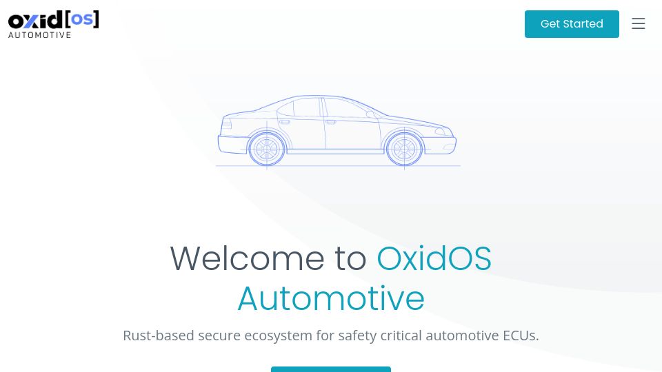 Screenshot of oxidos.io: OxidOS Automotive