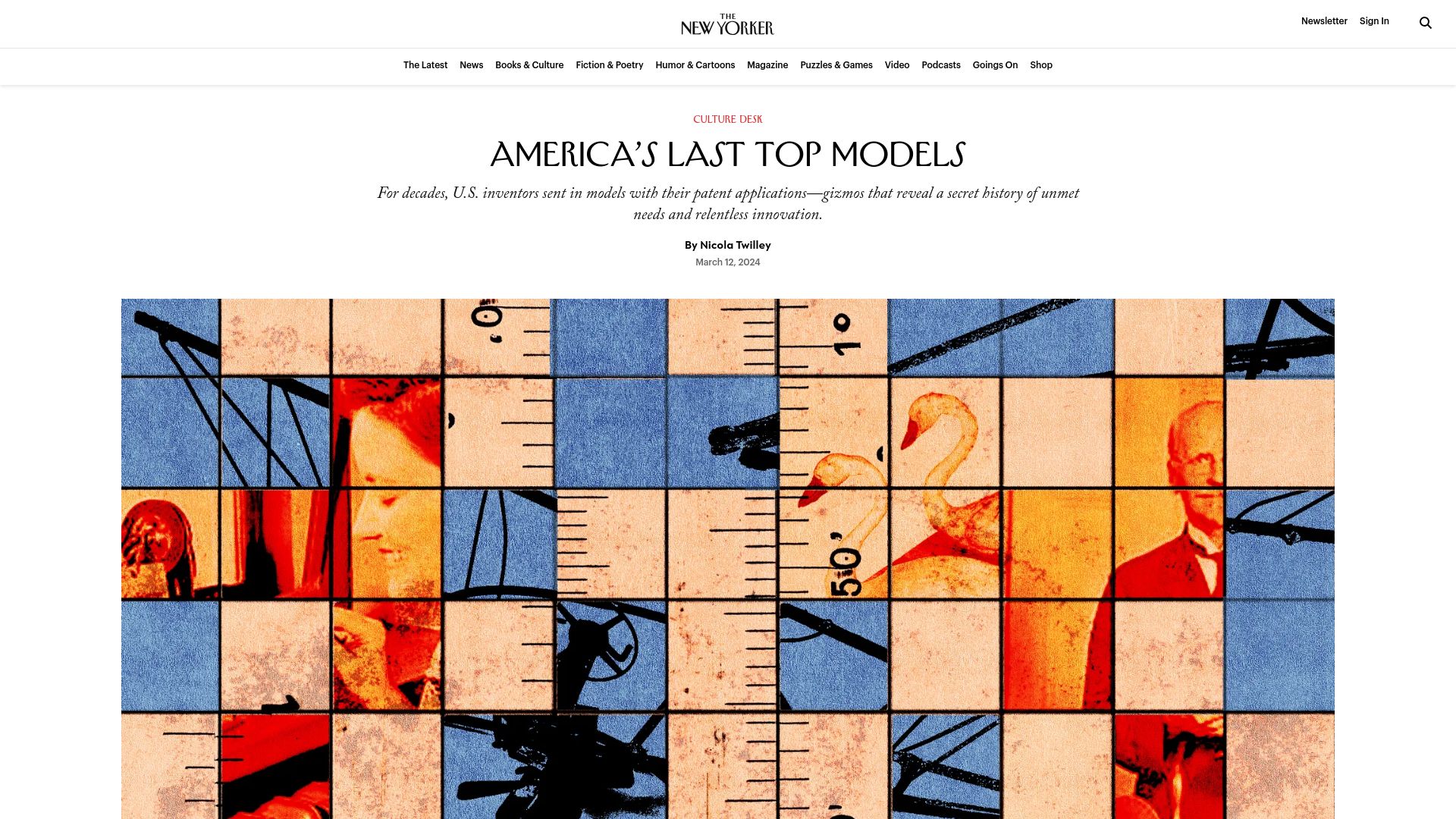 Screenshot of newyorker.com: America's Last Top Models