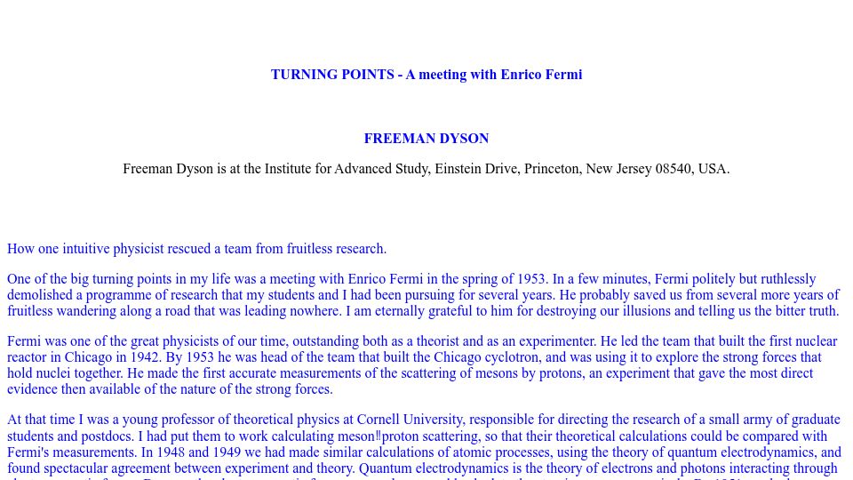 Screenshot of lilith.fisica.ufmg.br: Turning Points: A meeting with Enrico Fermi (2004)