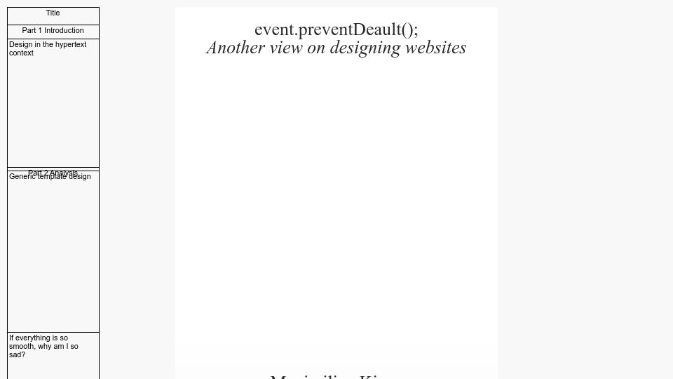 Screenshot of event.preventdefault.net: Another view on designing websites – event.preventDeault();