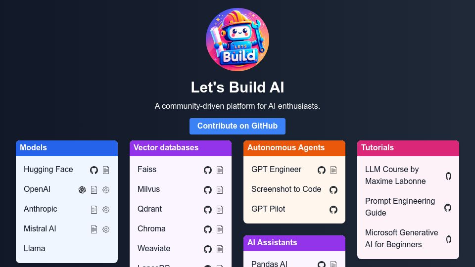 Screenshot of letsbuild.ai: Show HN: Let's Build AI