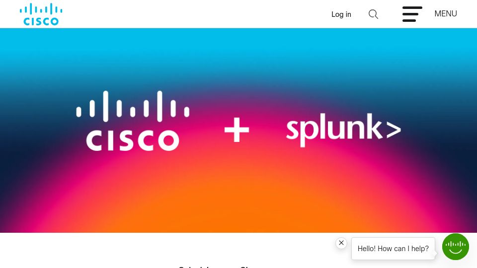 Screenshot of cisco.com: Cisco Acquires Splunk