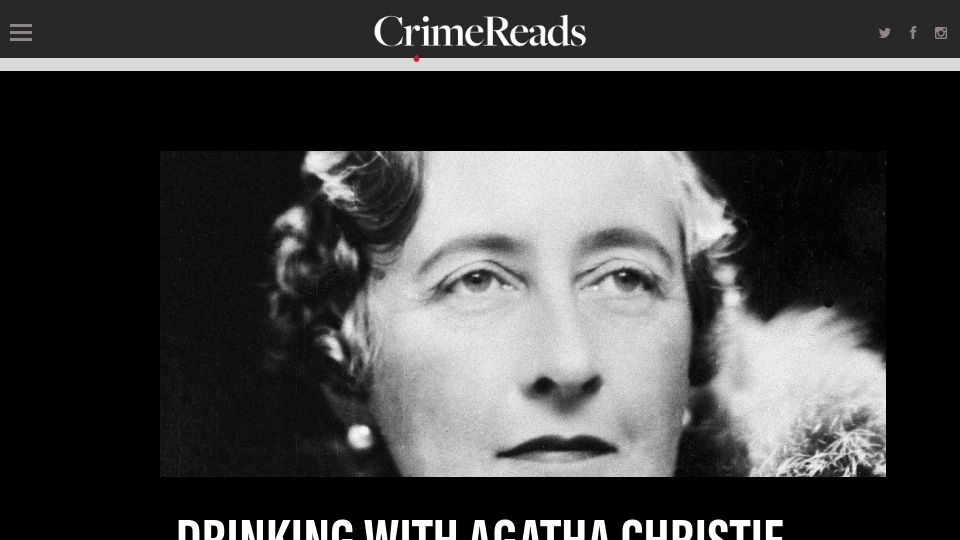 Screenshot of crimereads.com: Drinking with Agatha Christie