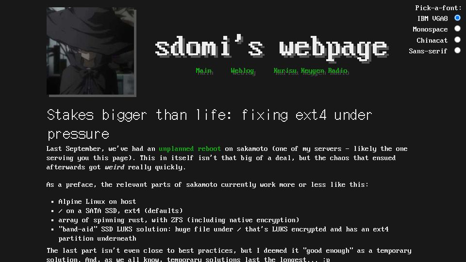 Screenshot of sdomi.pl: Fixing Ext4 Under Pressure