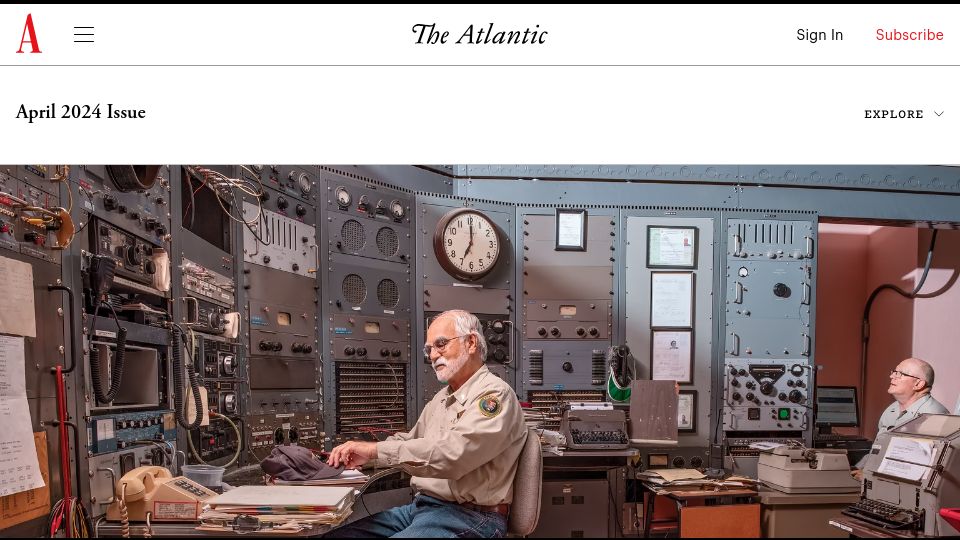Screenshot of theatlantic.com: Scenes from the last operational Morse-code radio station in North America