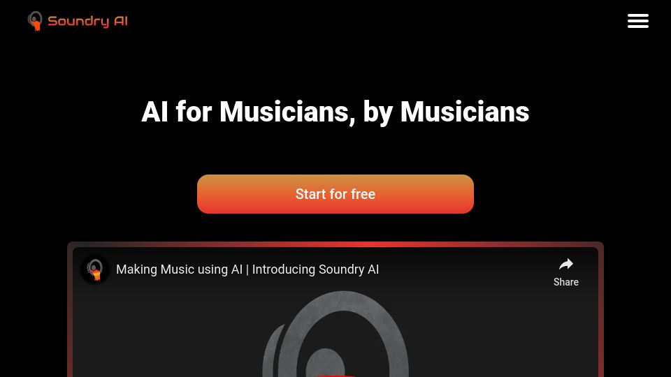 Screenshot of soundry.ai: Launch HN: Soundry AI (YC W24) – Music sample generator for music creators