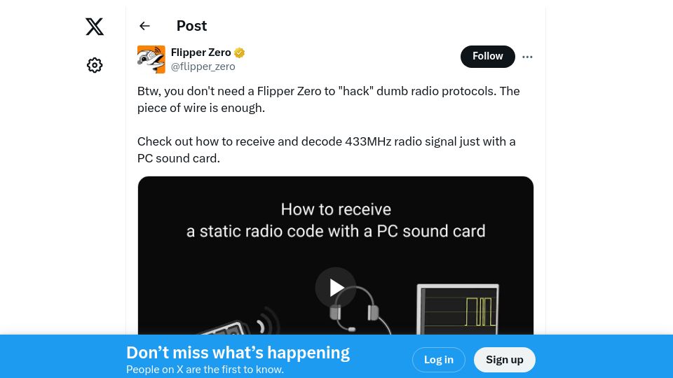 Screenshot of twitter.com: Response from Flipper Zero to the Canada Ban