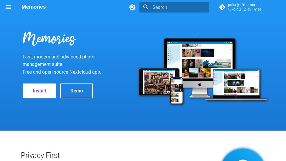 Screenshot of memories.gallery: Show HN: Memories – FOSS Google Photos alternative built for high performance