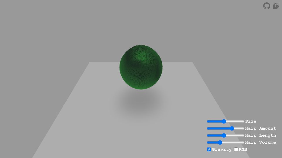 Screenshot of oimo.io: Marimo: Interactive Fluffy Ball