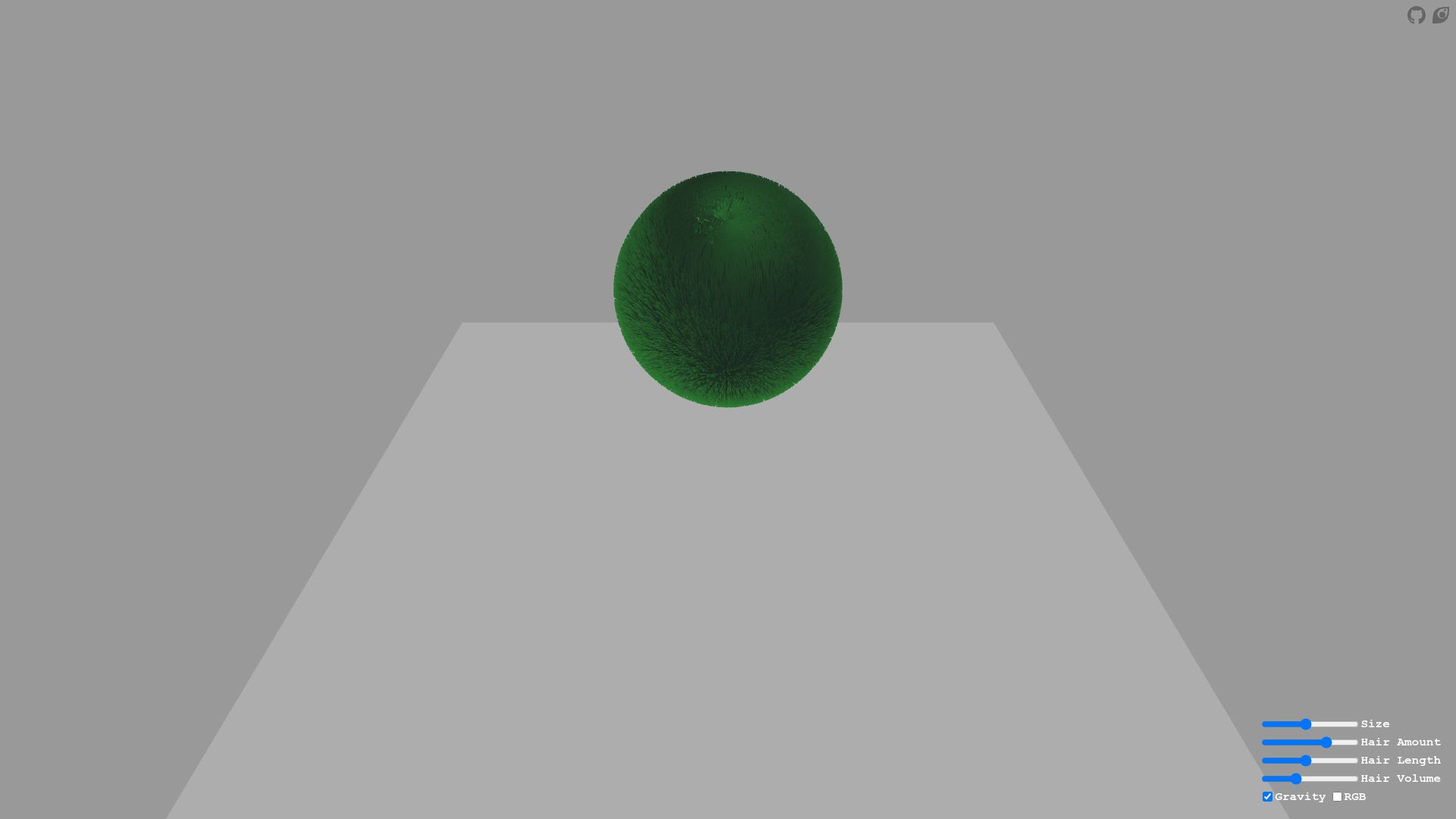 Screenshot of oimo.io: Marimo: Interactive Fluffy Ball