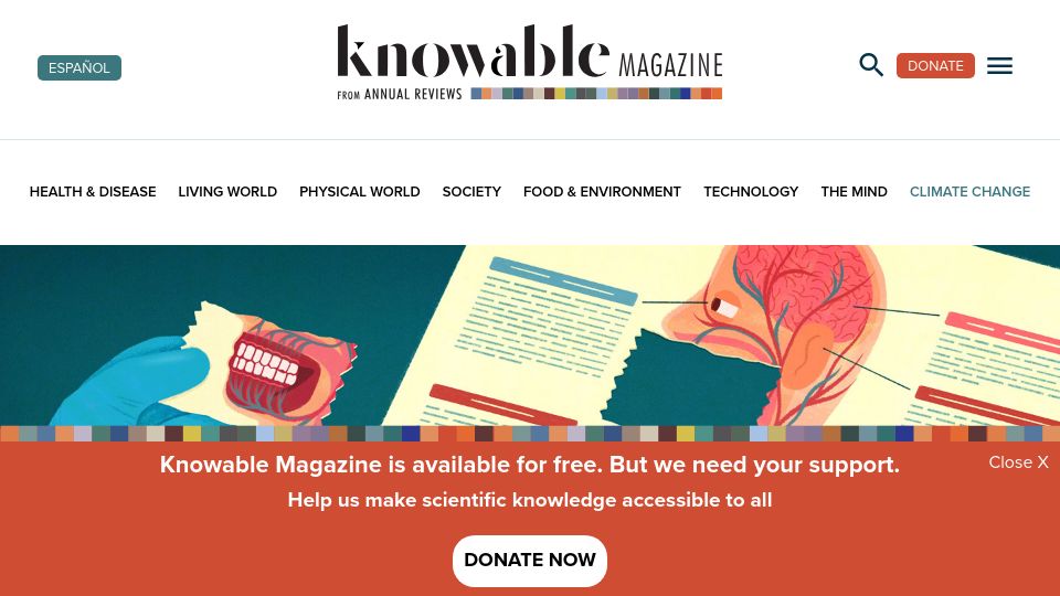 Screenshot of knowablemagazine.org: Why isn't dental health considered primary medical care?