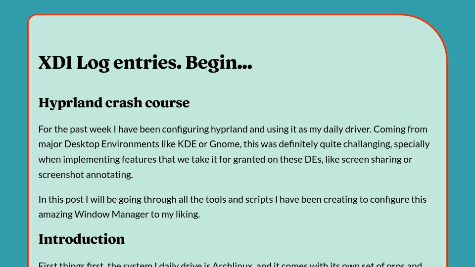 Screenshot of xd1.dev: Hyprland Crash Course
