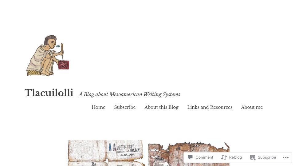 Screenshot of tlacuilolli.com: New Aztec Codices Discovered: The Codices of San Andrés Tetepilco