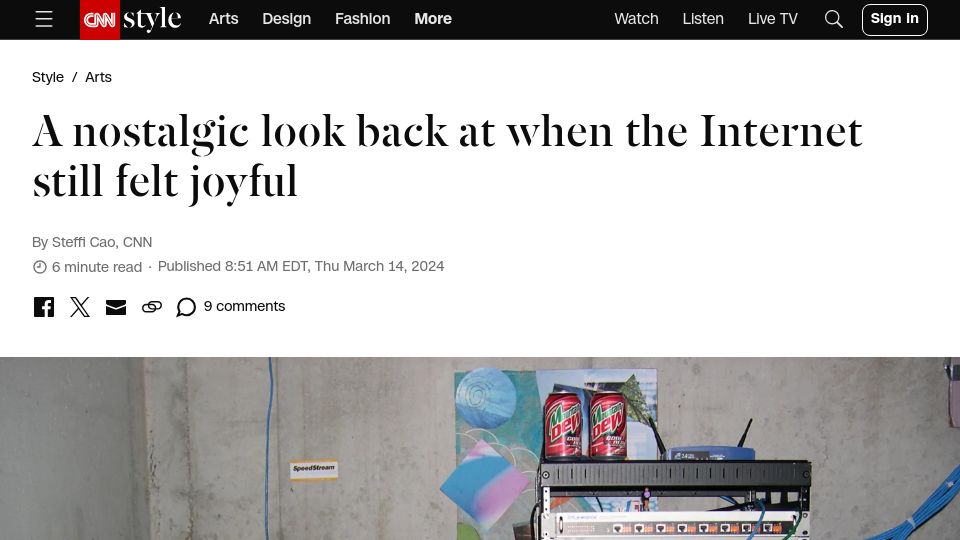 Screenshot of cnn.com: A nostalgic look back at when the Internet still felt joyful