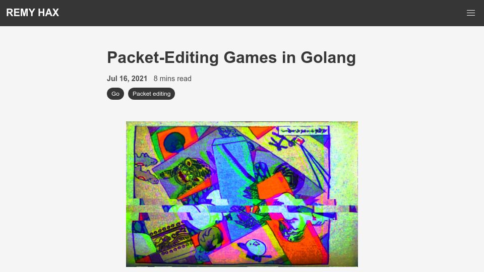 Screenshot of remyhax.xyz: Packet-editing games in Golang (2021)
