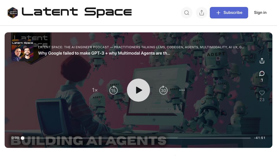 Screenshot of latent.space: Why Google failed to make GPT-3
