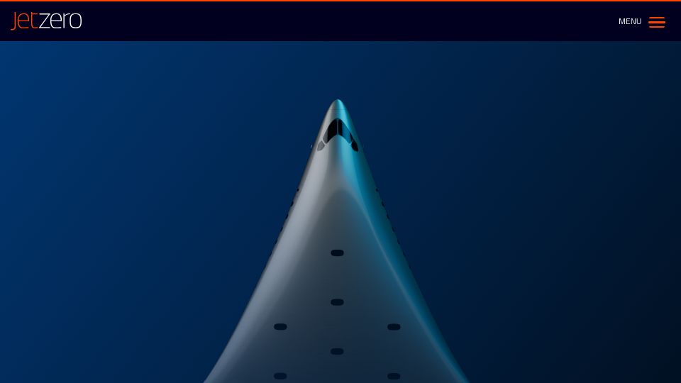 Screenshot of jetzero.aero: JetZero: Ultra-efficient blended wing body jet