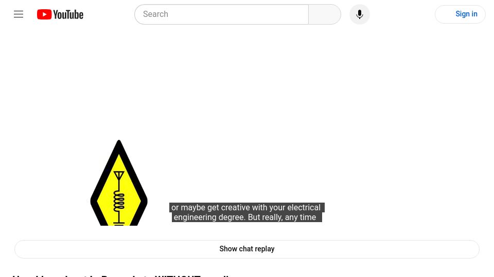 Screenshot of youtube.com: Broadcasting LoRa packets wihout a radio [video]