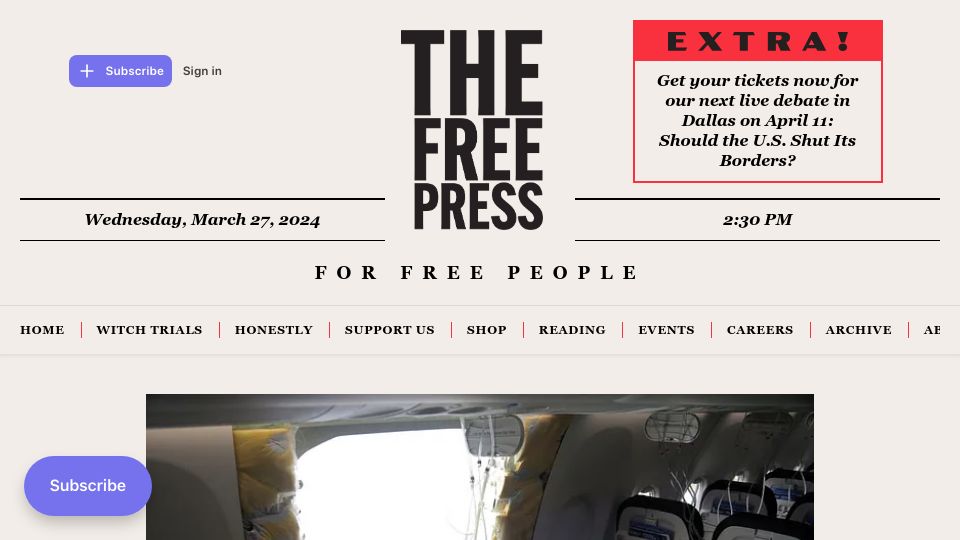 Screenshot of thefp.com: Boeing's Dead Whistleblower Spoke the Truth