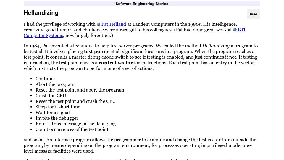 Screenshot of multicians.org: Hellandizing (1998)