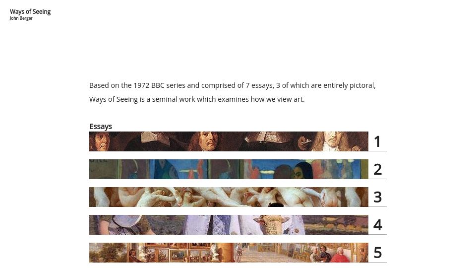 Screenshot of ways-of-seeing.com: Ways of Seeing by John Berger