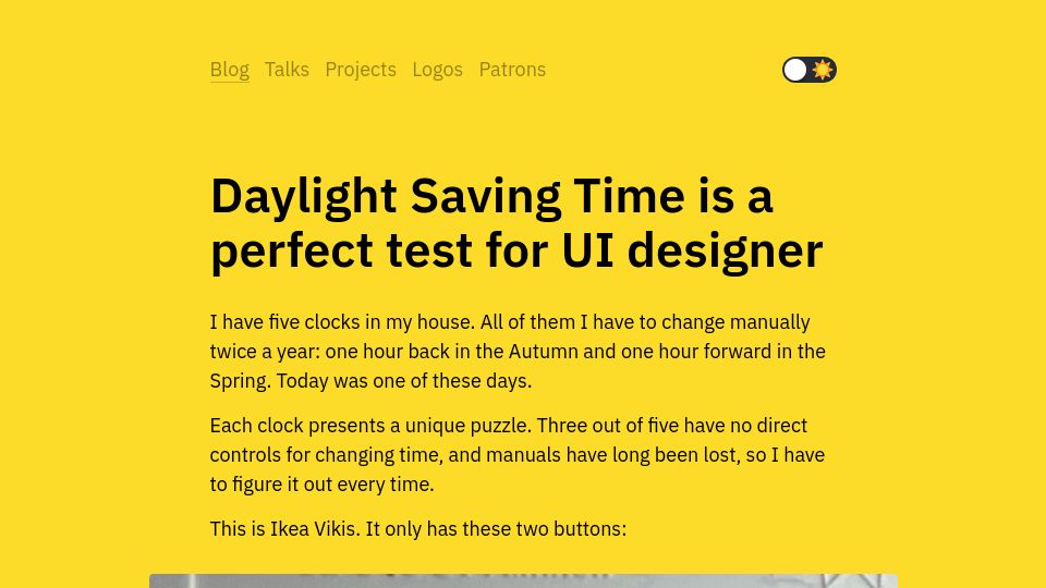 Screenshot of tonsky.me: Daylight Saving Time is a perfect test for UI designer