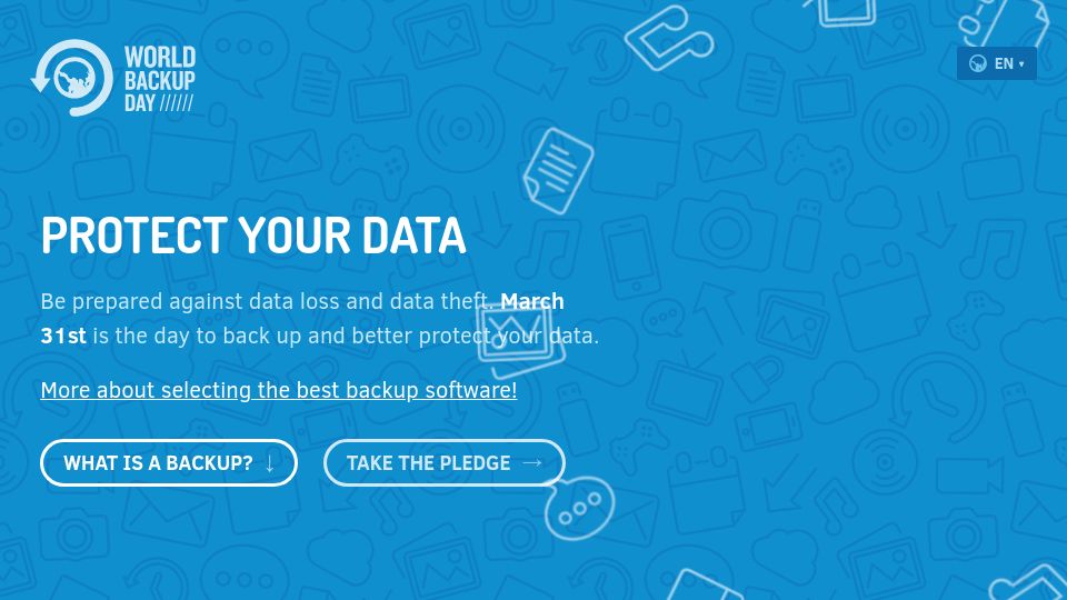 Screenshot of worldbackupday.com: World Backup Day