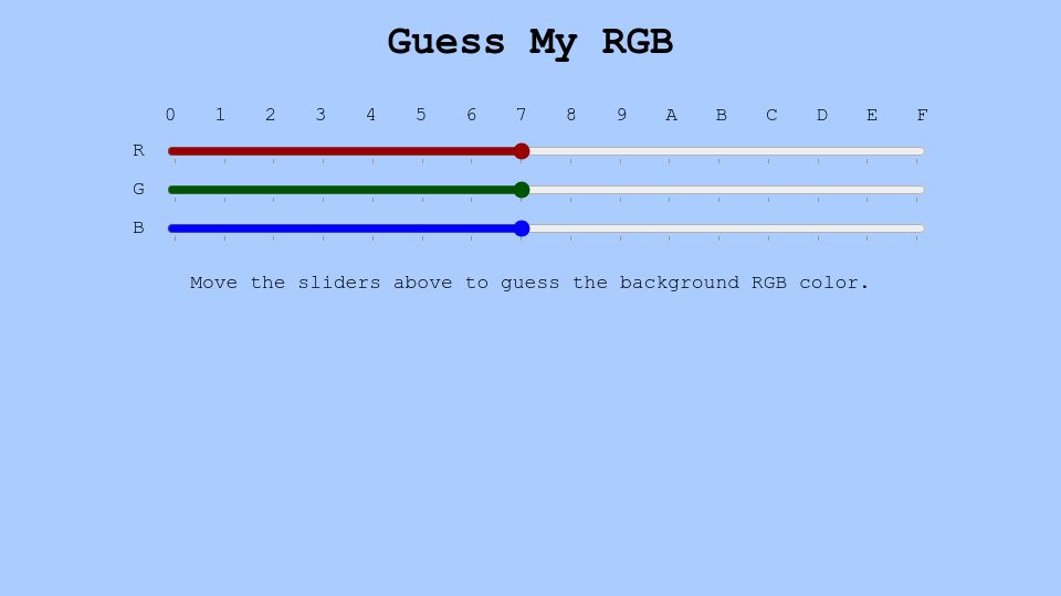 Screenshot of susam.net: Guess my RGB