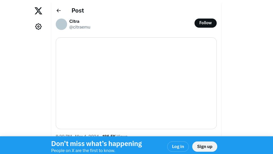 Screenshot of twitter.com: 3DS Emulator Citra is closing up shop and removing all their sites/code