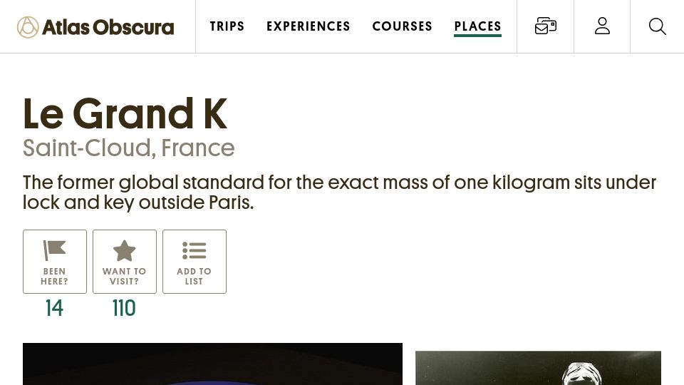 Screenshot of atlasobscura.com: Le Grand K (2018)
