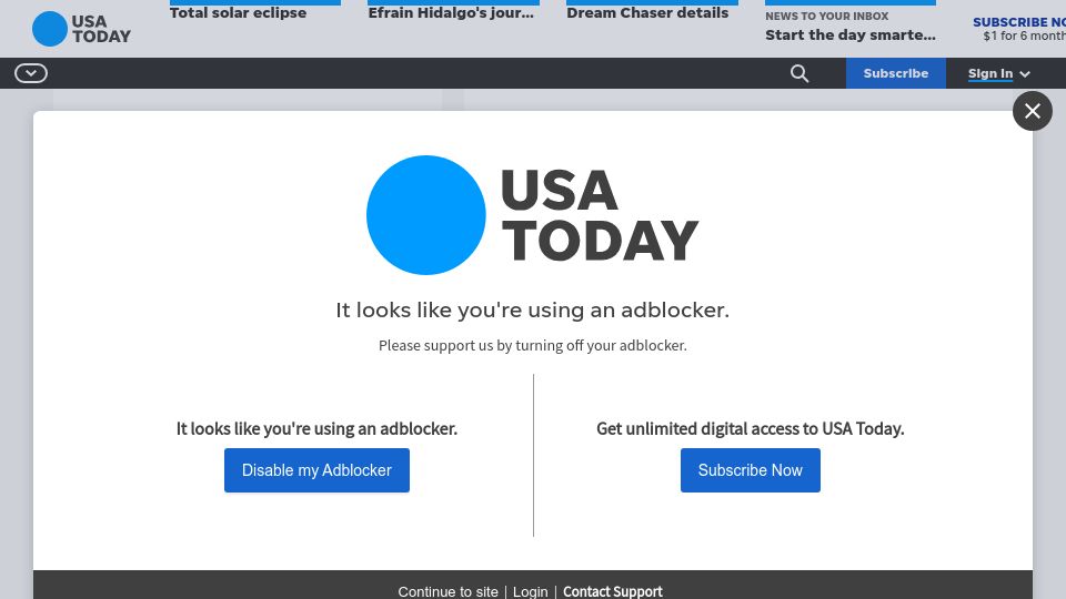 Screenshot of usatoday.com: Giant anaconda species in the Amazon of Ecuador is the largest to be documented