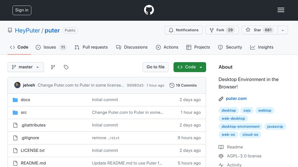 Screenshot of github.com: Show HN: 3 years and 1M users later, I just open-sourced my "Internet OS"