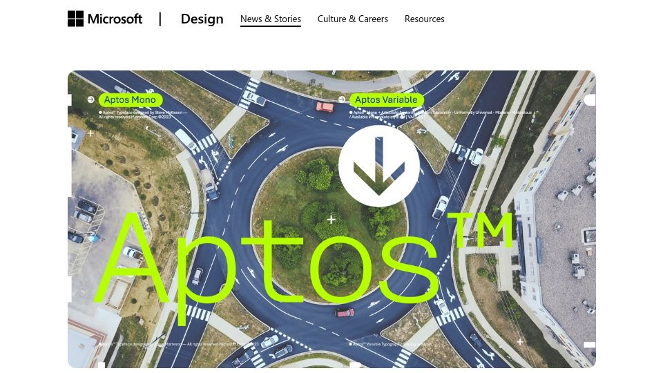 Screenshot of microsoft.design: Behind the design: A deep dive into Aptos