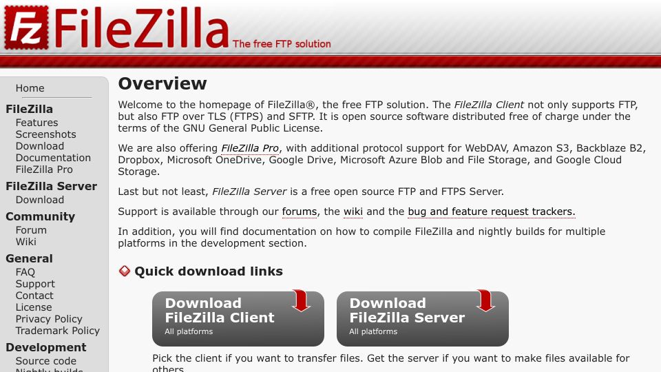 Screenshot of filezilla-project.org: Tell HN: "Default" FileZilla download bundled with adware