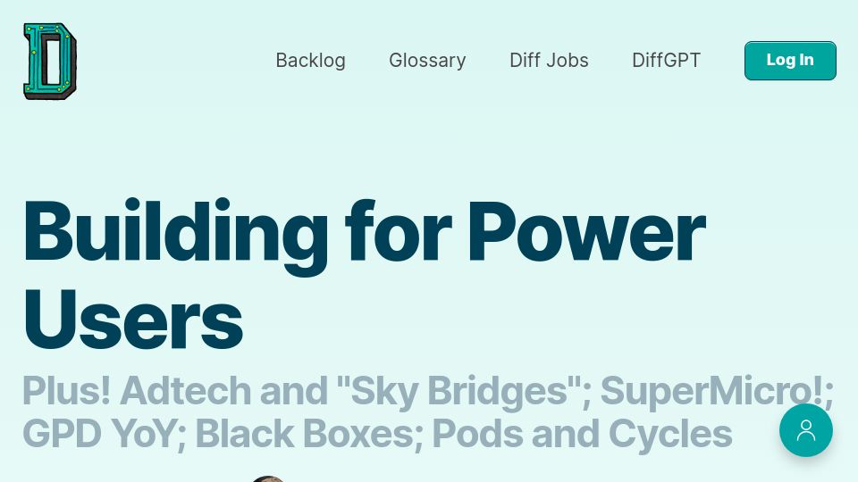 Screenshot of thediff.co: Building for power users