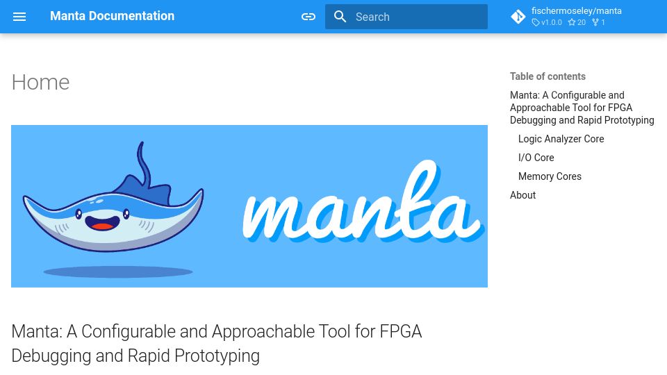 Screenshot of fischermoseley.github.io: Show HN: Manta – A tool for FPGA Debugging and Rapid Prototyping