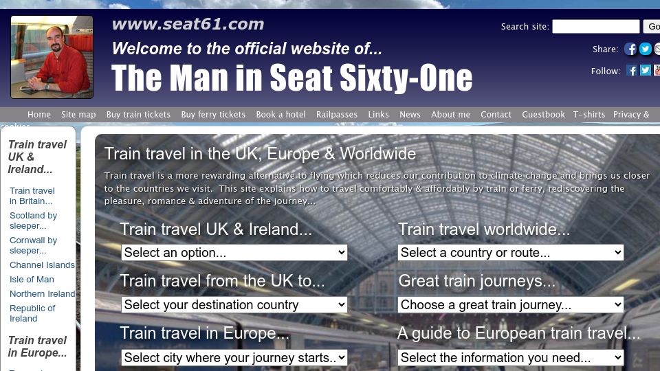 Screenshot of seat61.com: The Man in Seat 61
