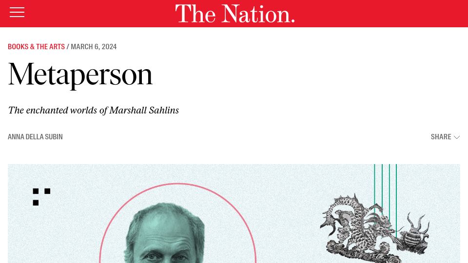 Screenshot of thenation.com: Metaperson: The enchanted worlds of Marshall Sahlins