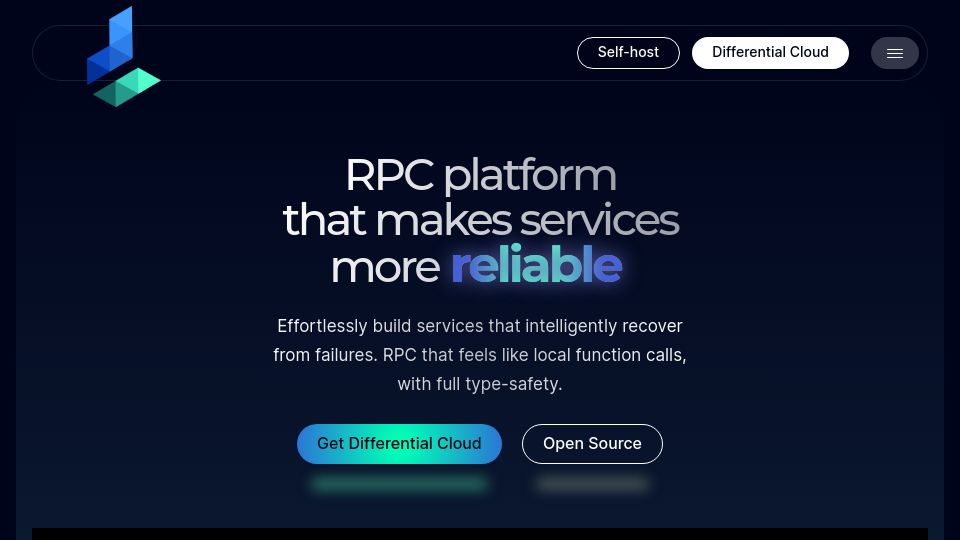 Screenshot of differential.dev: Differential: Type safe RPC that feels like local functions
